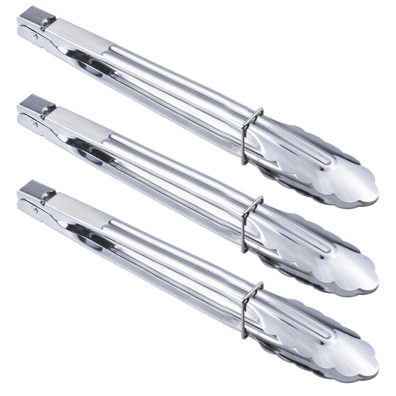 HINMAY Stainless Steel Serving Tongs Grilling Tongs for Cooking Camping Barbecue (12-Inch 3 Pieces) - Image 1